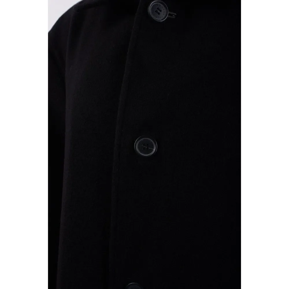 Cole Haan Mens Wool Overcoat Coat Jacket Size XL Black 4 Button NWOT_4